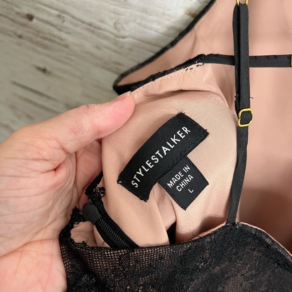 Stylestalker black lace midi dress size large - Picture 8 of 9